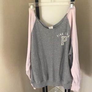 Pink Victoria’s Secret off shoulder sweatshirt